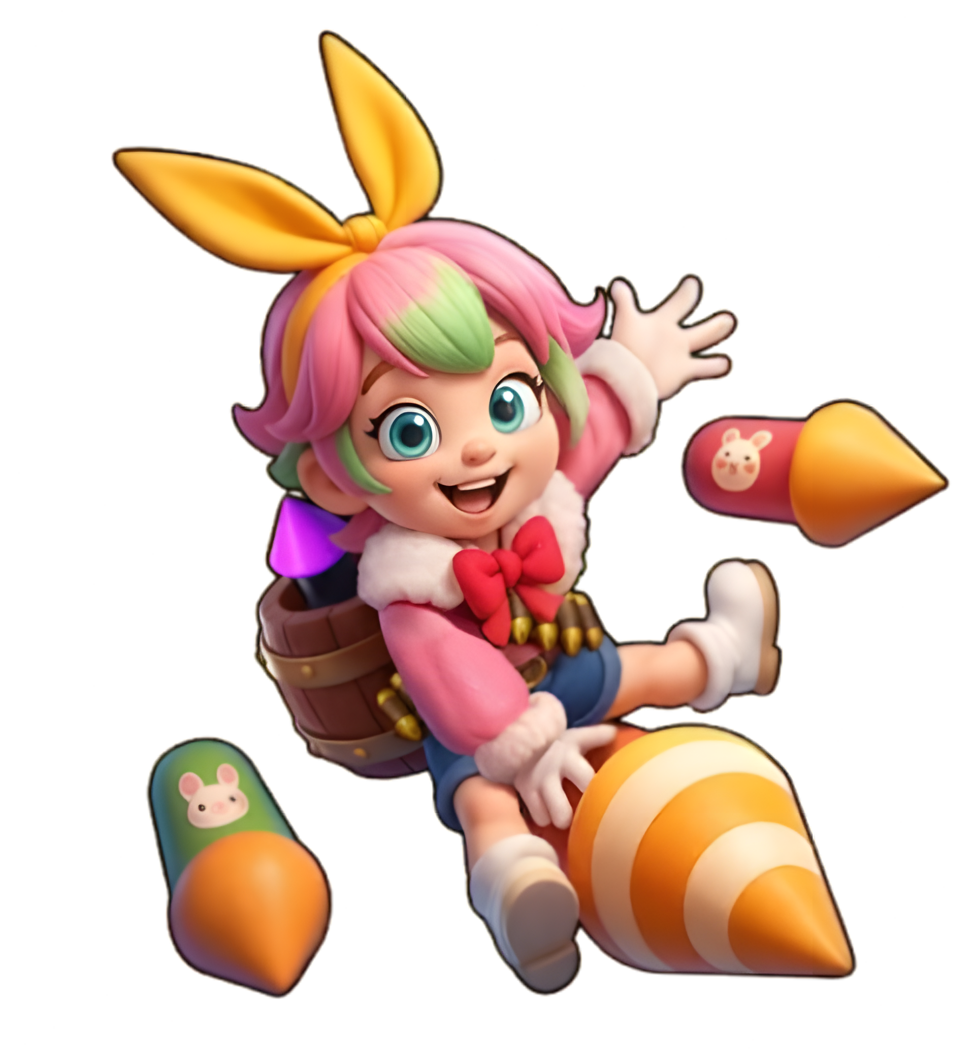 Chica Chispa - Phoebe, con un arco de hielo y una armadura de placas